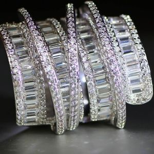 925 silver white sapphire cocktail ring